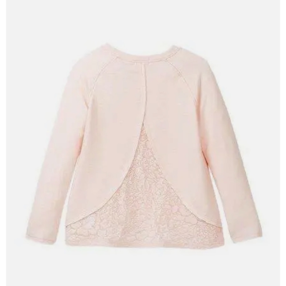 Splendid Pink Floral Lace Layered Long Sleeve Top